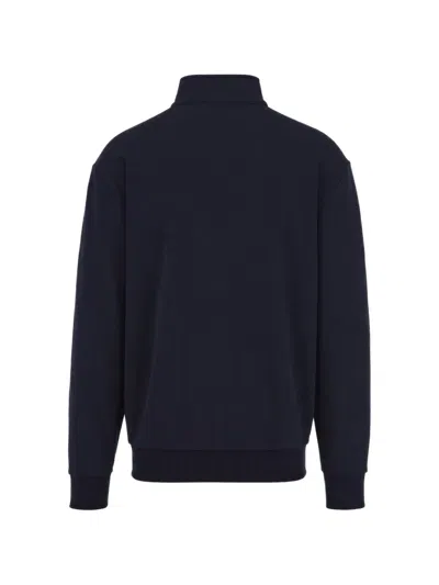 Lacoste Logo Patch Half-zip Sweatshirt In Blue