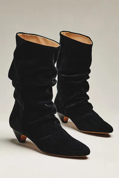 Silent D Heidi Scrunch Boots In Black