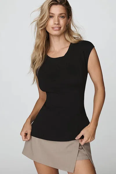 Pilcro Split-back Tee In Black