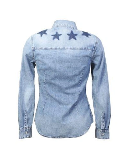 Shop Givenchy Denim Shirt With Stars In Blue