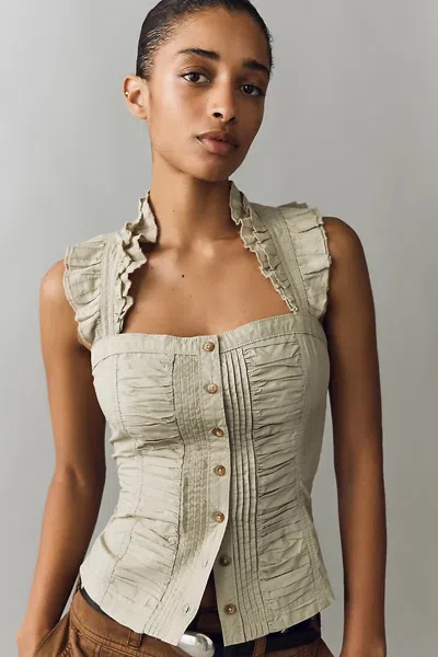 Pilcro Sleeveless Structured Blouse In Neutral