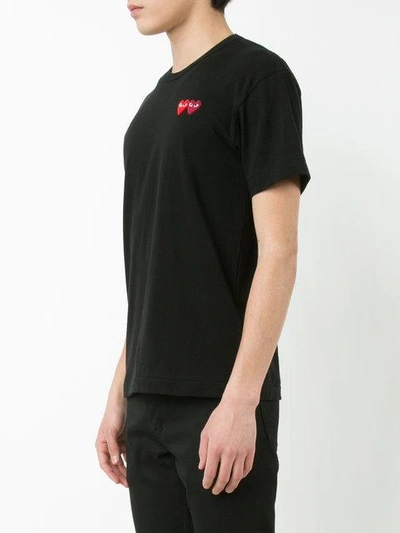 Shop Comme Des Garçons Play Embroidered Logo T-shirt In Black