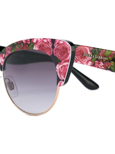 玫瑰印花猫眼框太阳眼镜