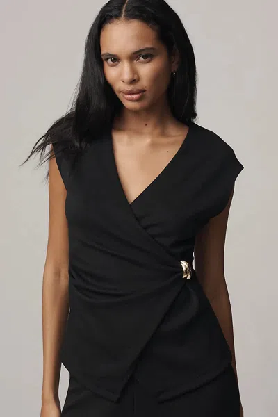 Maeve Hardware Wrap Top In Black