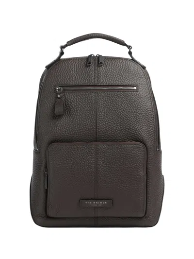 The Bridge Manfredi Grained Calf Leather Backpack In Pattern