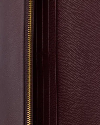 Prada Saffiano Leather Wallet With Shoulder Strap In Red