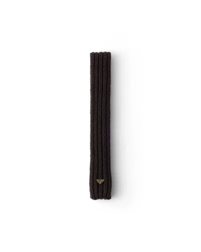 Prada Wool Scarf In Brown