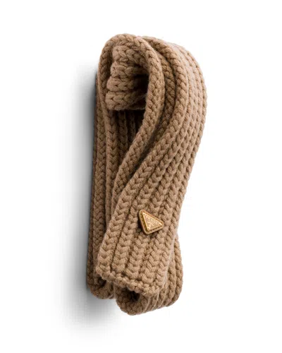 Prada Wool Scarf In Brown