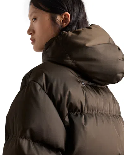 Prada Re-nylon Down Jacket In Brown