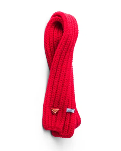 Prada Wool Scarf In Red
