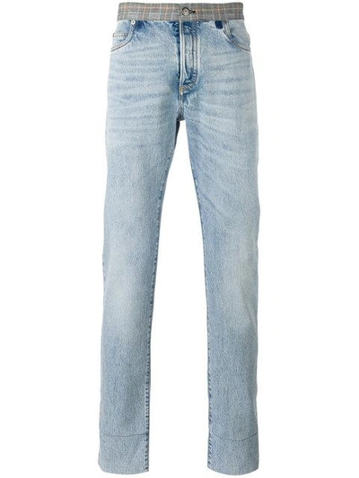 Shop Maison Margiela Re-edition Contrast Waistband Jeans - Blue