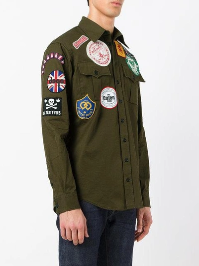 Shop Dsquared2 Patched Military Shirt