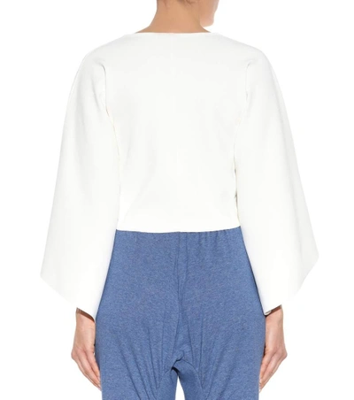 Shop Stella Mccartney Long-sleeved Cropped Top In White