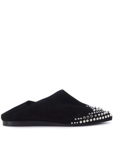 Shop Mcq By Alexander Mcqueen Mcq Alexander Mcqueen Sundance Black Leather Sandal With Studs In Nero