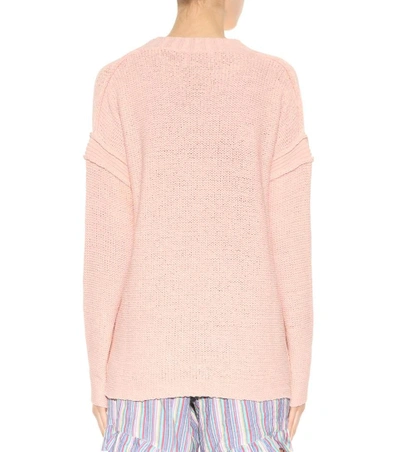 Shop See By Chloé Cotton-blend Sweater In Pink