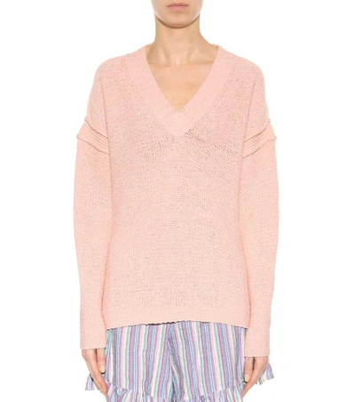 Shop See By Chloé Cotton-blend Sweater In Pink