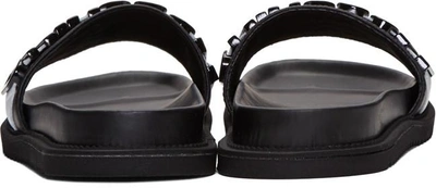 Shop Moschino Black Logo Slide Sandals