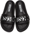 MOSCHINO Black Logo Slide Sandals