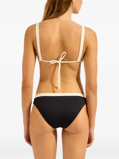Seafolly Bandwave Contrast-trim Bikini In Multi