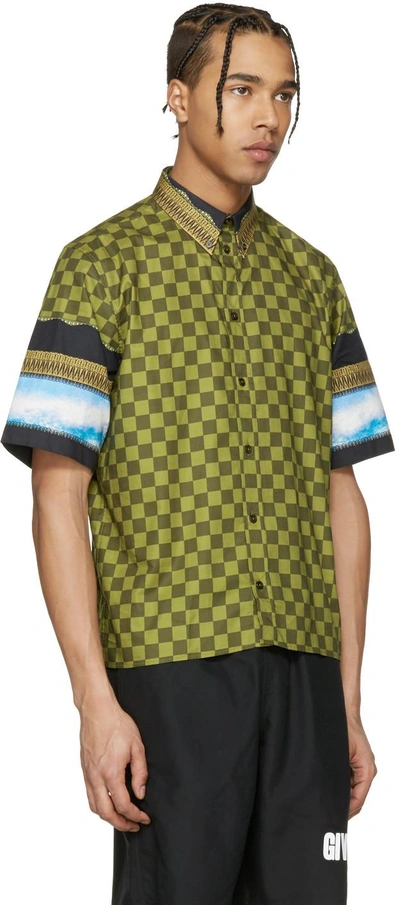 Shop Givenchy Multicolor Check & Waves Shirt