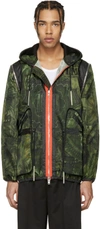 Givenchy Camo Dollar Print Techno Satin Jacket In Green