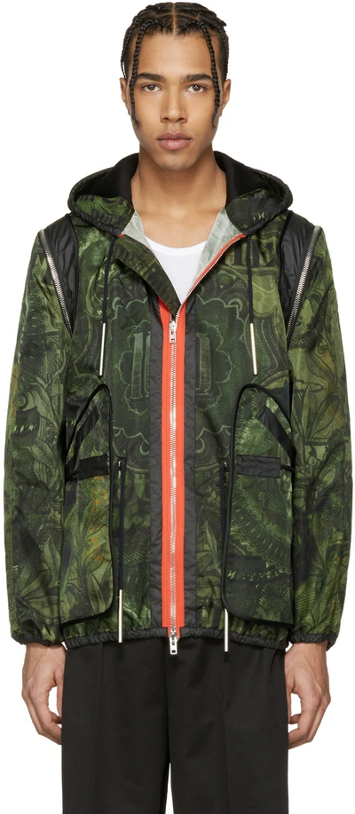 Givenchy Camo Dollar Print Techno Satin Jacket In Green