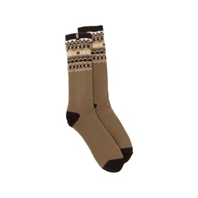 Ugg Logo-intarsia Socks In Brown