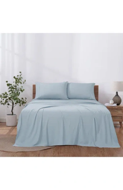 Modern Threads Solid 4-piece Microfiber Sheet Set In Blue Mist