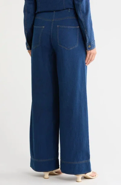 Max Studio Wide Leg Jeans In Blue