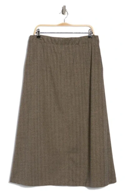 Max Studio Front Button Boot Skirt In Brown