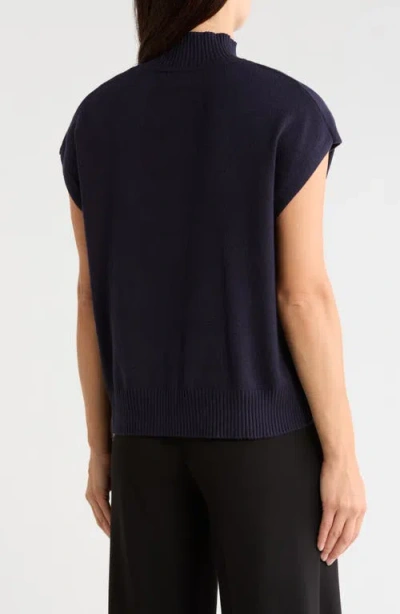 Max Studio Mock Neck Sweater In Blue