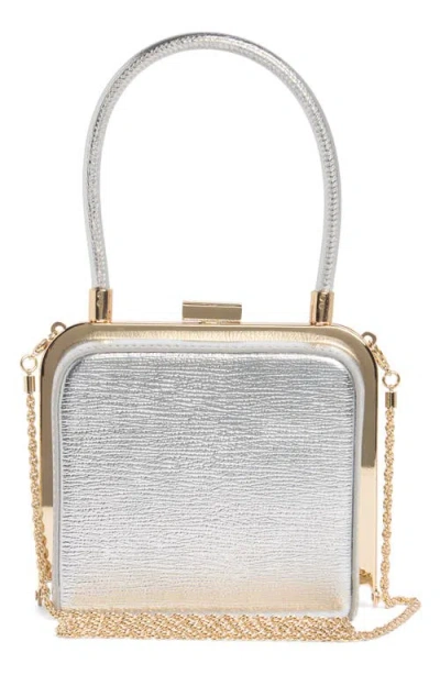 Ted Baker Khloe Frame Clutch In Silver