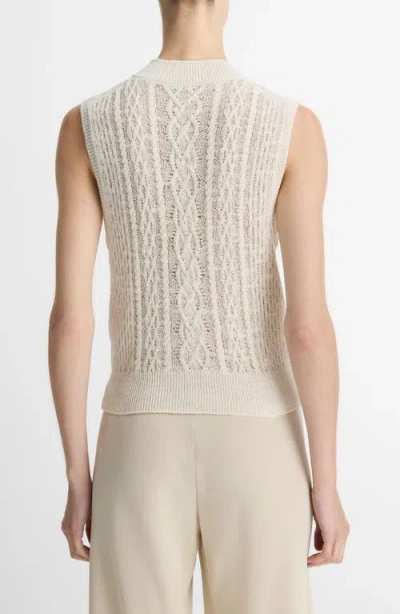 Vince Cable Double Layer Wool-blend Shell In Off White/gold Cliff