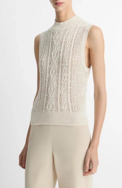 Vince Cable Double Layer Wool-blend Shell In Off White/gold Cliff