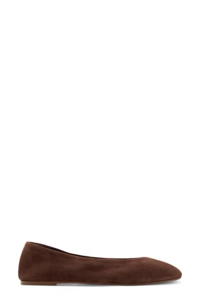 Mango Leather Ballet Flat In Chocolate