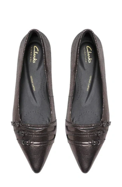 Clarks ® Sensa Triple Strap Flat In Metallic