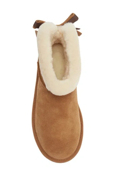 Ugg ® Mini Bailey Bow Faux Shearling Boot In Chestnut