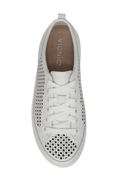 Vionic Winny Perf Sneaker In White Leather