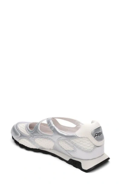 Ash Mesh-panelled Crossover-strap Sneakers In Silver/ White