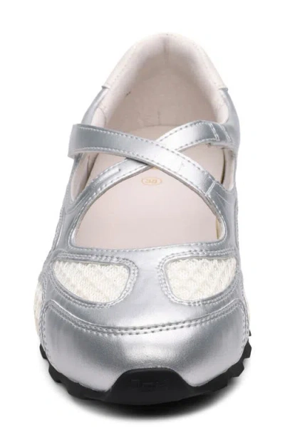 Ash Mesh-panelled Crossover-strap Sneakers In Silver/ White