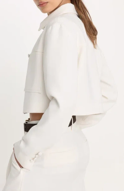 Good American Luxe Crop Jacket In Soft Shell