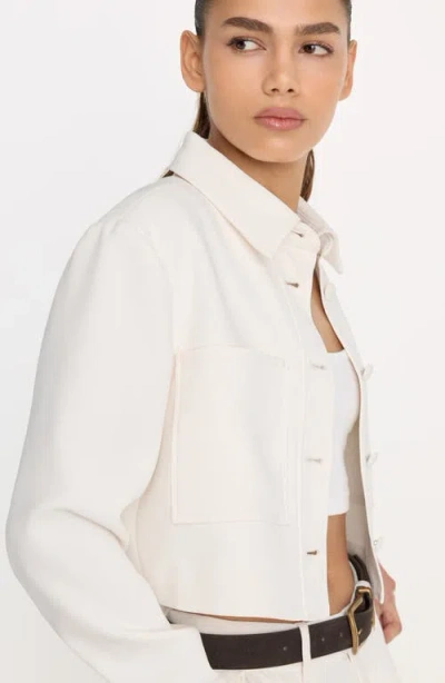 Good American Luxe Crop Jacket In Soft Shell