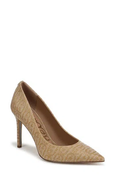 Sam Edelman Hazel Raffia Pointed Toe Pump In Sand