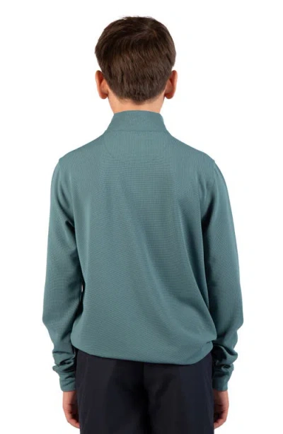 Tailorbyrd Kids' Micro Grid Textured Pullover In Green