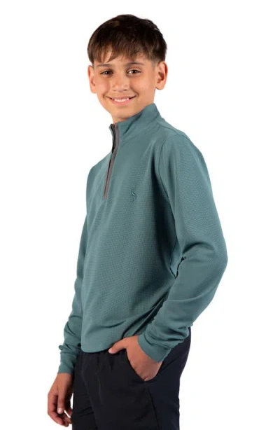 Tailorbyrd Kids' Micro Grid Textured Pullover In Green
