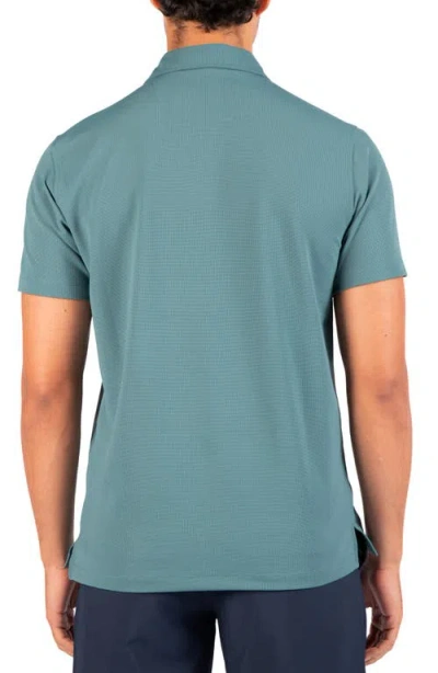 Tailorbyrd Micro Grid Performance Polo In Jade Mist