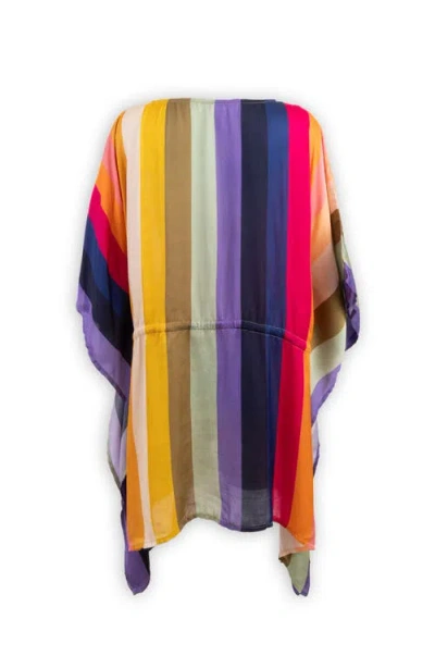 Saachi Striped Tie Front Kaftan In Multi