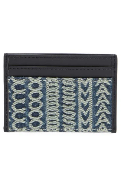 Marc Jacobs Monogram Denim Card Case In Indigo