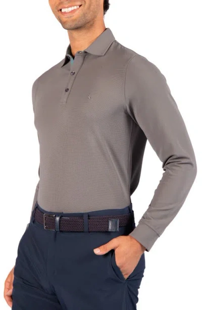 Tailorbyrd Micro Grid Performance Polo In Grey