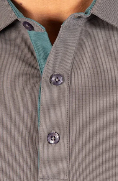 Tailorbyrd Micro Grid Performance Polo In Grey